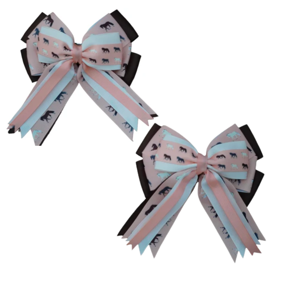 Show Bows - Peach Trotting Ponies | Malvern Saddlery