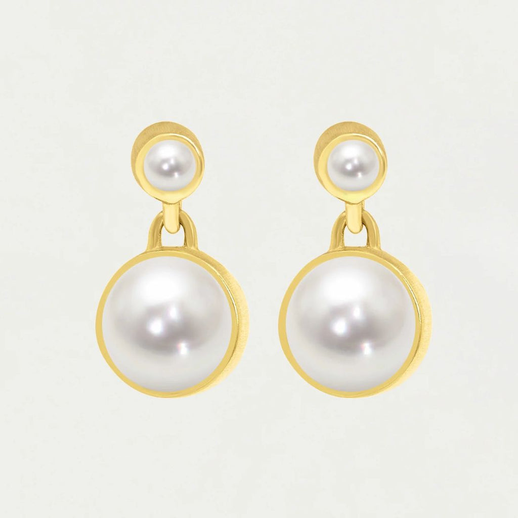Dean Davidson Signature Droplet Earrings - Gold, Pearl | Malvern Saddlery