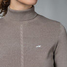 Schockemöhle Sports SP Josie Style Turtleneck Sweater - Hazel; on woman chest/neck detail | Ladies Sweaters | Malvern Saddlery