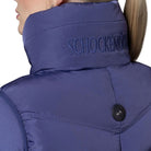 Schockemöhle Sports SPMarleen Style Quilted Ladies Vest - Ink Blue, back neck & shoulder detail on person on white background | Malvern Saddlery