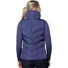 Schockemöhle Sports SPMarleen Style Quilted Ladies Vest - Ink Blue, back view on women with white background | Malvern Saddlery