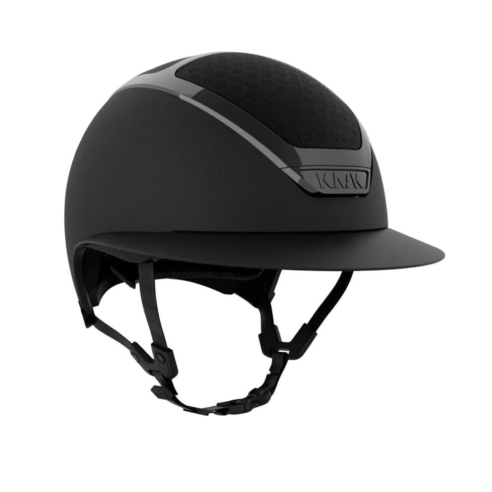 KASK Star Lady Chrome - Black; on white background | Wide Brim Equestrian Helmets | Malvern Saddlery
