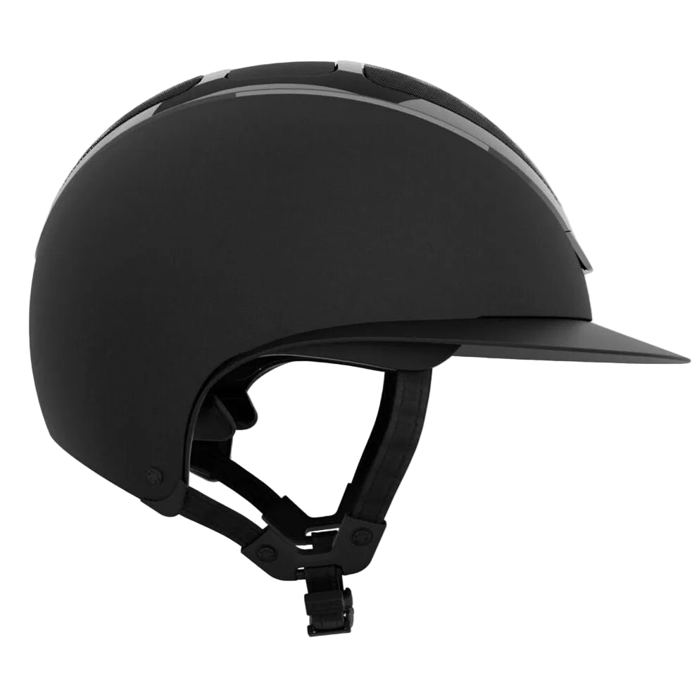 KASK Star Lady Chrome - Black; side view on white background | Wide Brim Equestrian Helmets | Malvern Saddlery