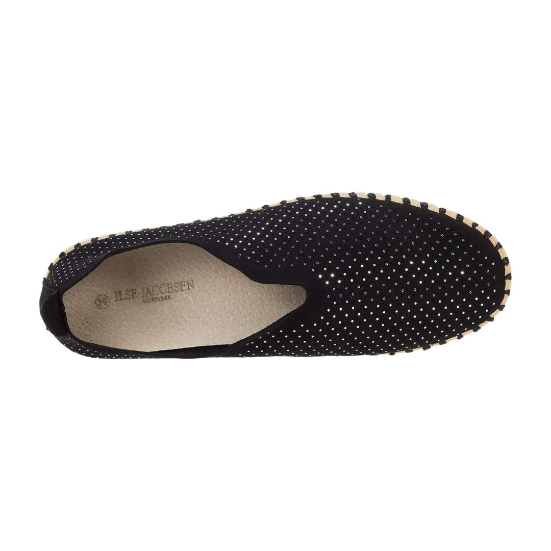 Ilse Jacobsen Tulip Luxe Flats with Sparkle - Black | Malvern Saddlery