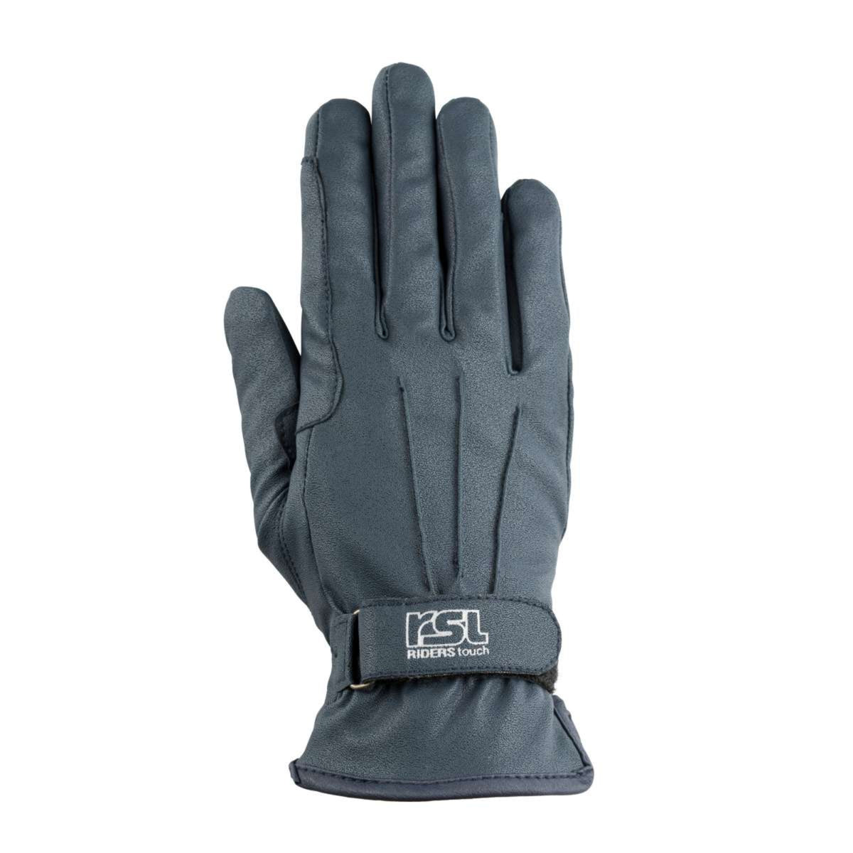 Navy USG Oslo cold-weather riding gloves made with soft synthetic leather for equestrian riders