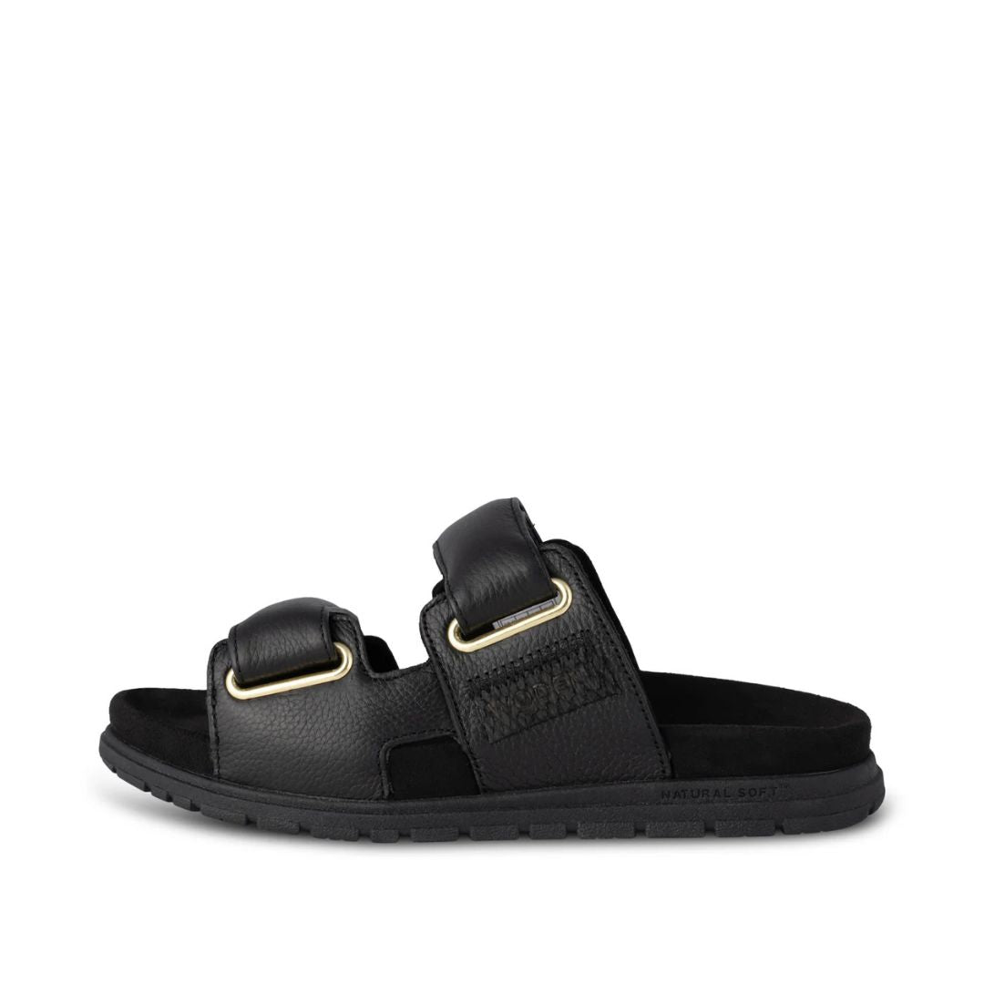Woden Lisa Leather Sandal - Black | Ladies Footwear | Malvern Saddlery