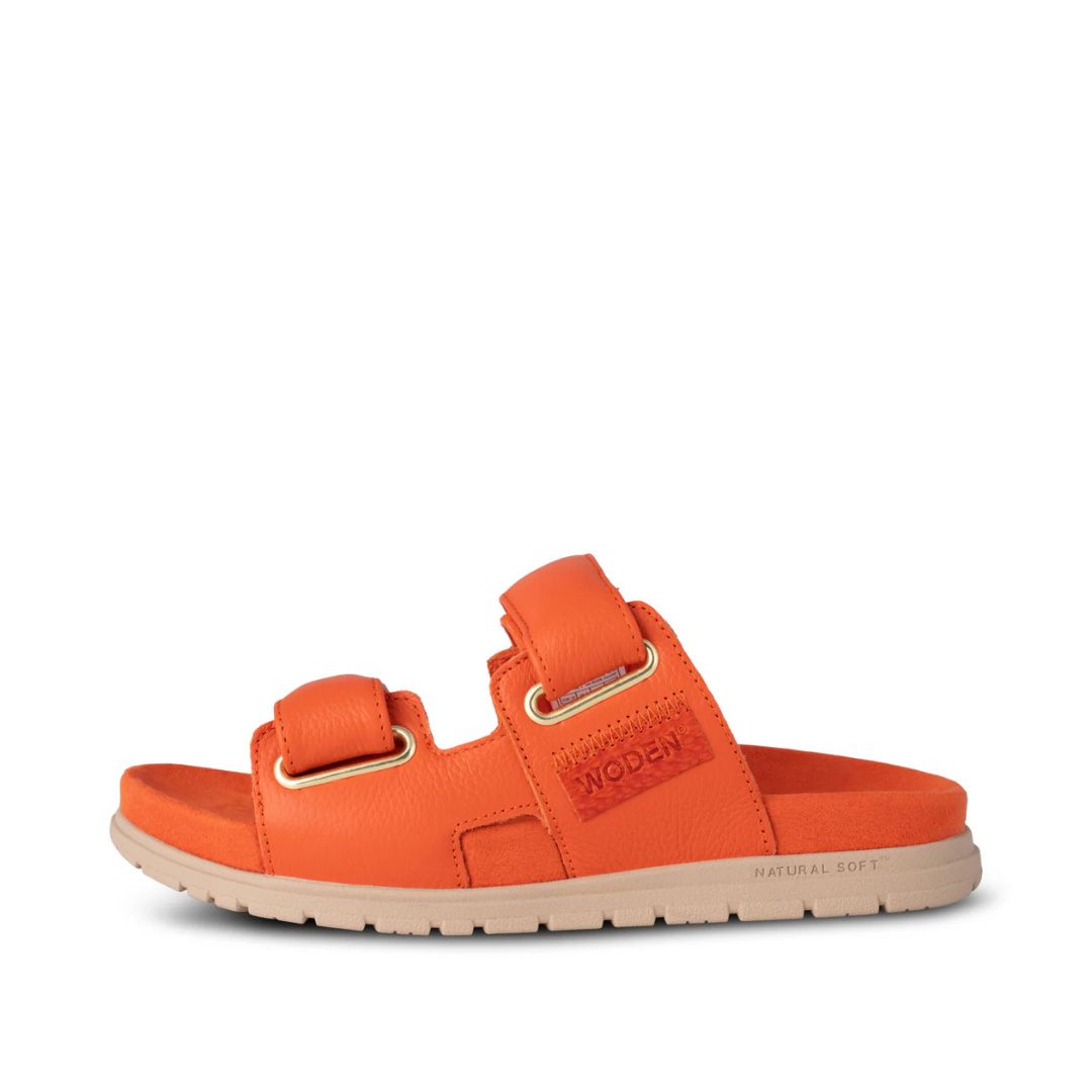 Woden Lisa Leather Sandal - Mandarin Orange | Ladies Footwear | Malvern Saddlery