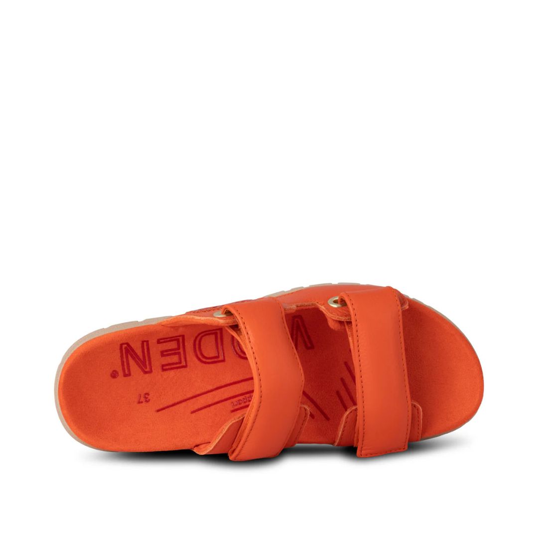 Woden Lisa Leather Sandal - Mandarin Orange | Ladies Footwear | Malvern Saddlery