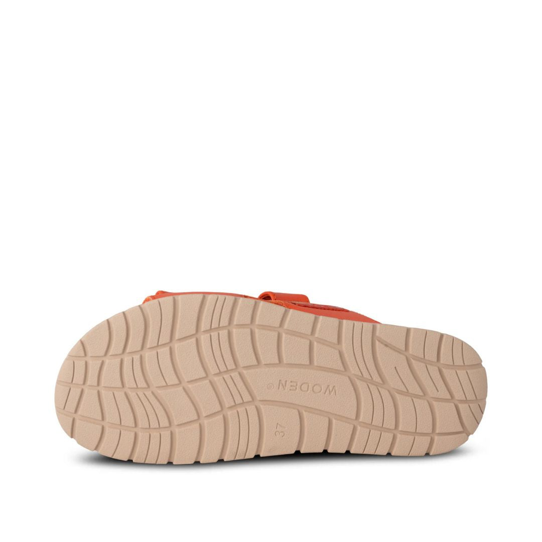 Woden Lisa Leather Sandal - Mandarin Orange | Ladies Footwear | Malvern Saddlery