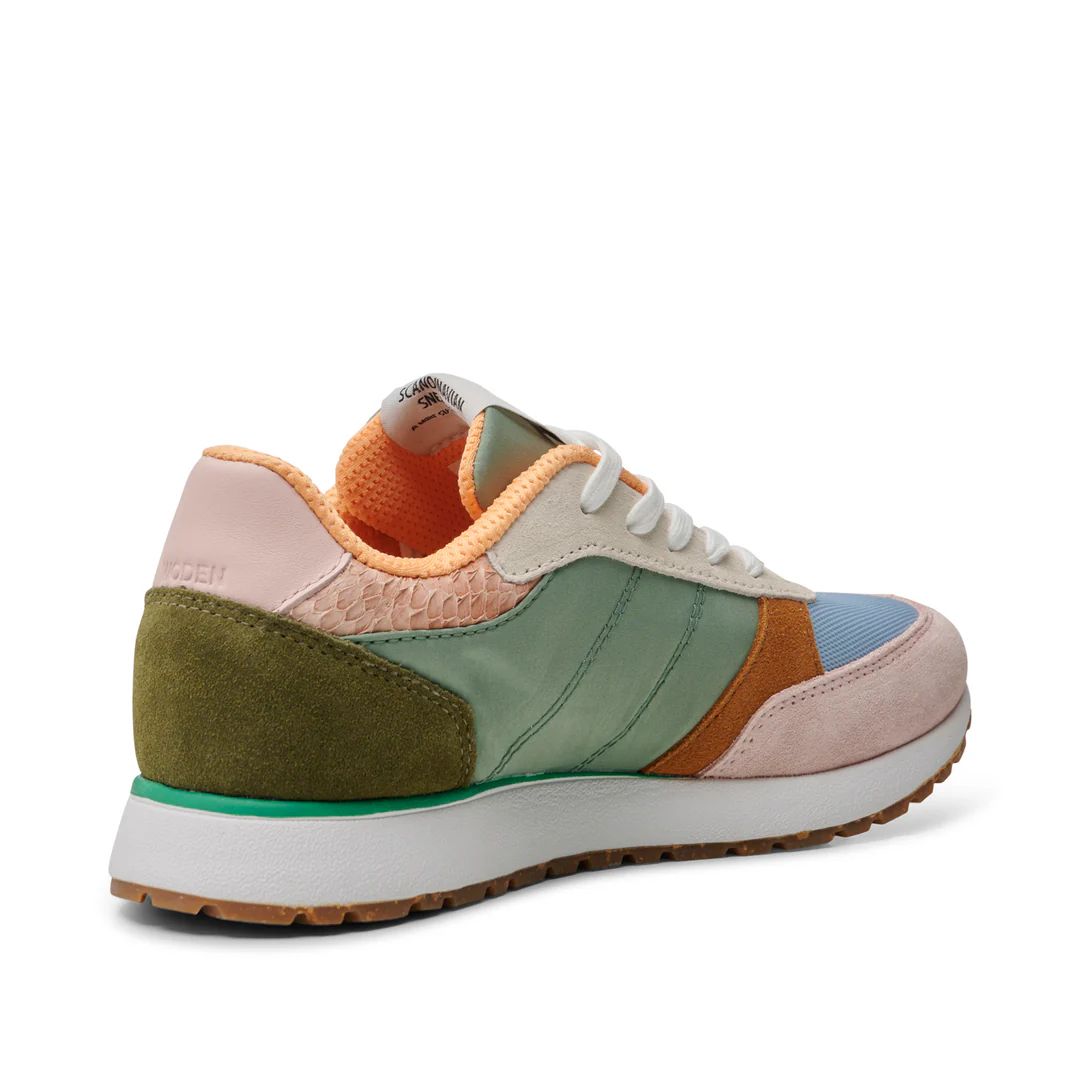 Woden Ronja Sneaker - Algae Multi color, side/back view | Malvern Saddlery