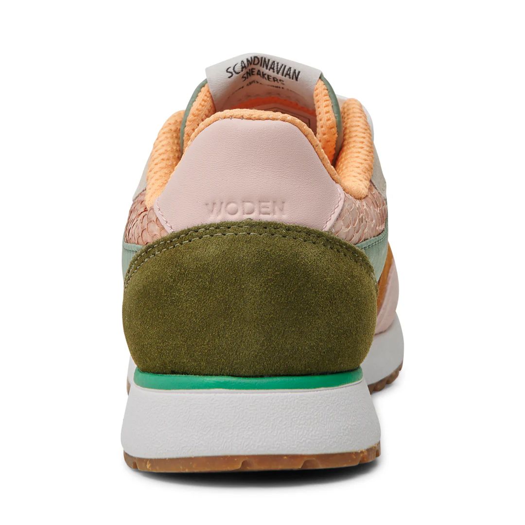 Woden Ronja Sneaker - Algae Multi color, back view | Malvern Saddlery