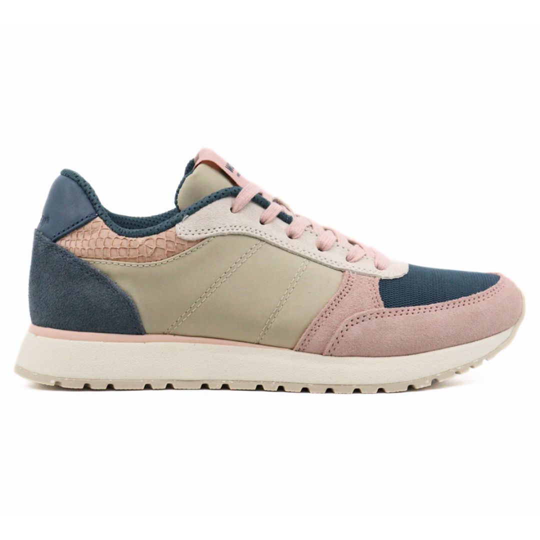 Woden Ronja Sneaker -Ivory Multi color with pink, gray - side view | Malvern Saddlery