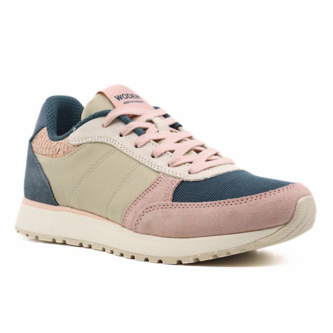 Woden Ronja Sneaker -Ivory Multi color with pink, gray | Malvern Saddlery