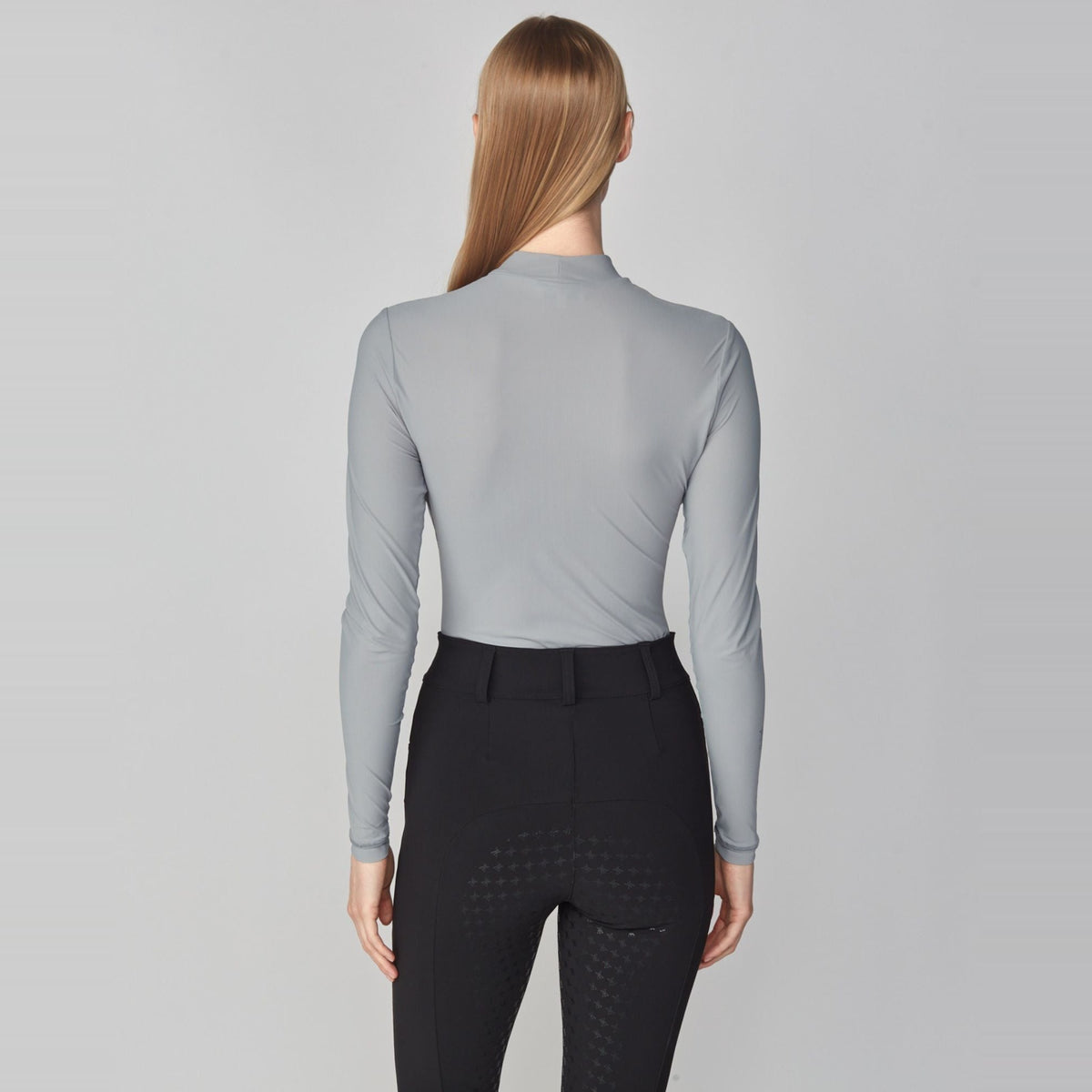 Yagya Women's Lightweight Long Sleeve Riding Top - Stone, back | Malvern Saddlery