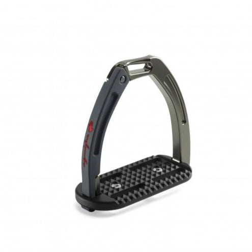 Shop Equipe Safety Stirrup STAF14 - Dark Titanium / Gray Arm | Malvern Saddlery