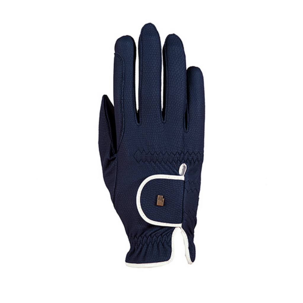 Roeckl Lona Chester Grip Glove Navy/White | Malvern Saddlery