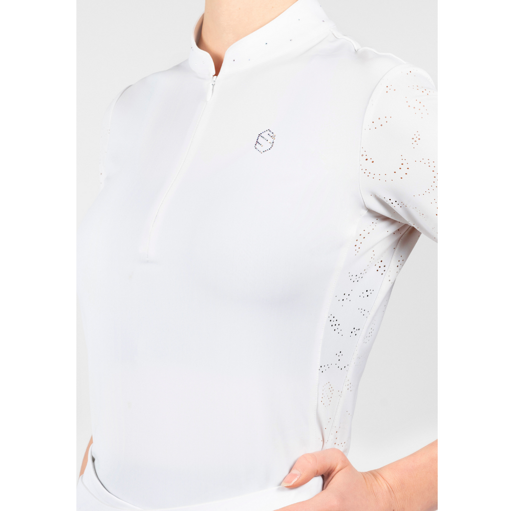 Samshield Louison Short Sleeve Show Shirt - White | Malvern Saddlery