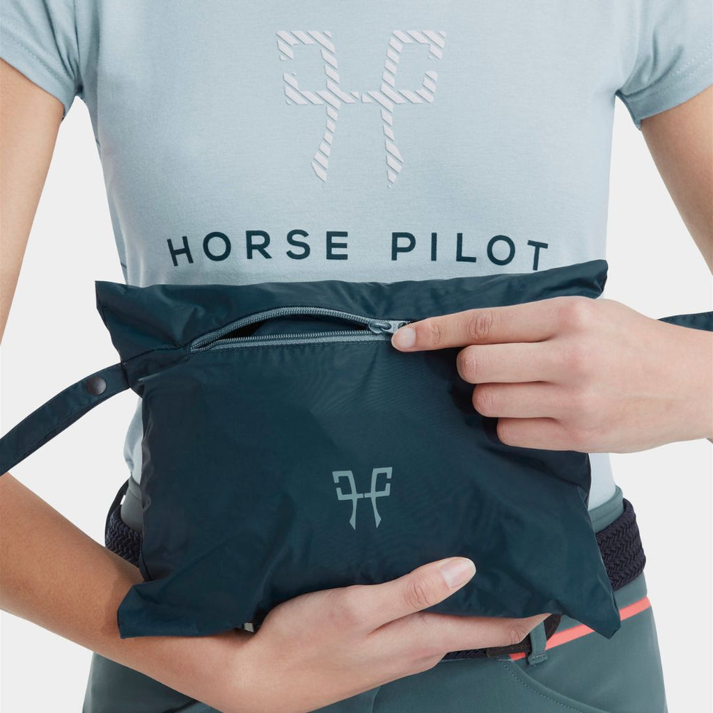 Horse Pilot Ladies Long Raintech Jacket - Navy packable | Malvern Saddlery
