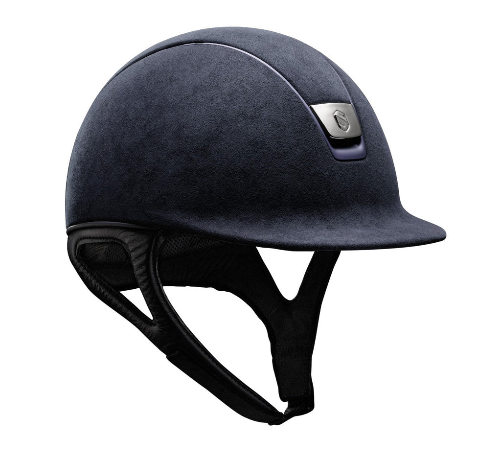 Samshield Premium Helmet Navy Microsuede Alcantara Riding Helmet | Malvern Saddlery