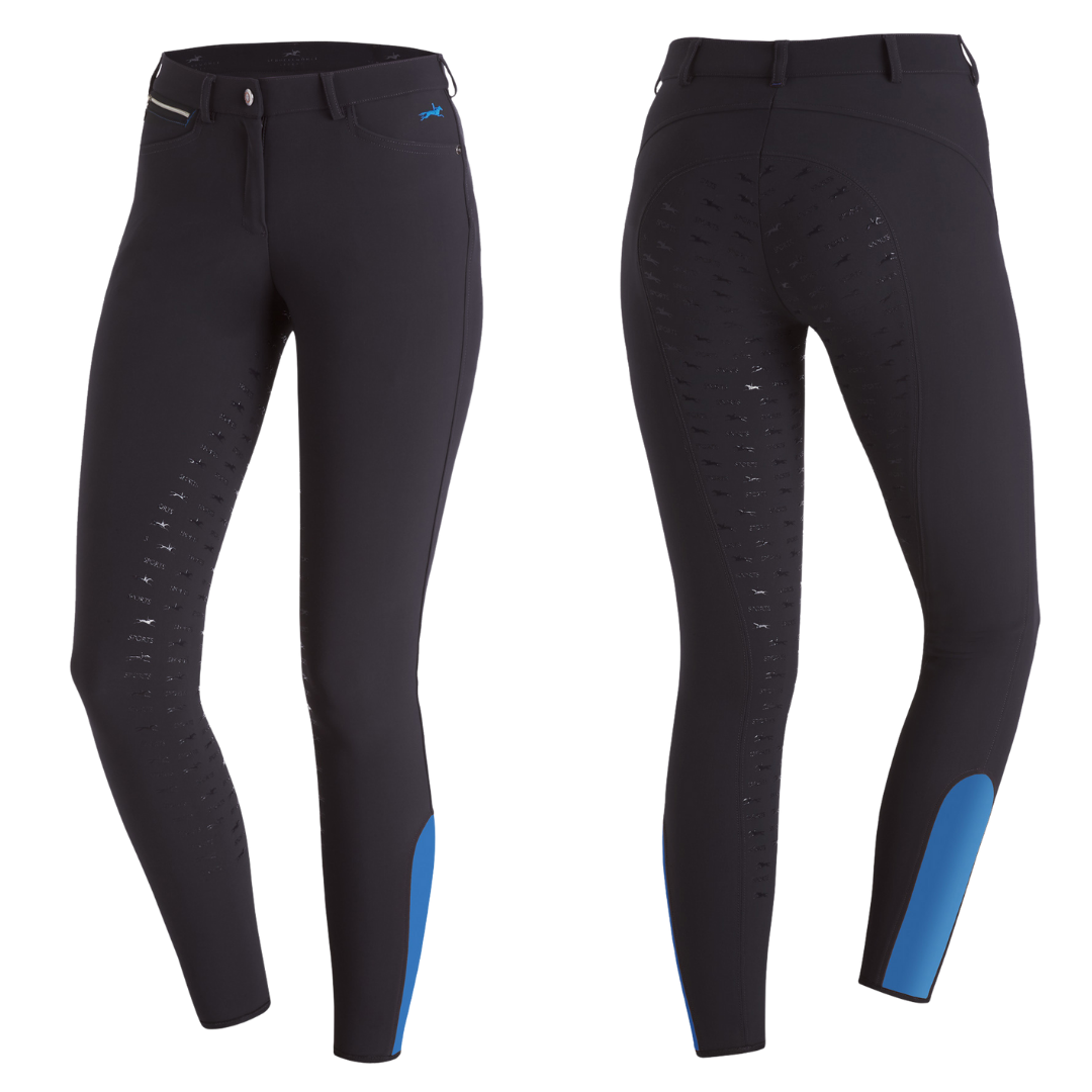Schockemohle Electra Breech - Navy front & back product images | Malvern Saddlery