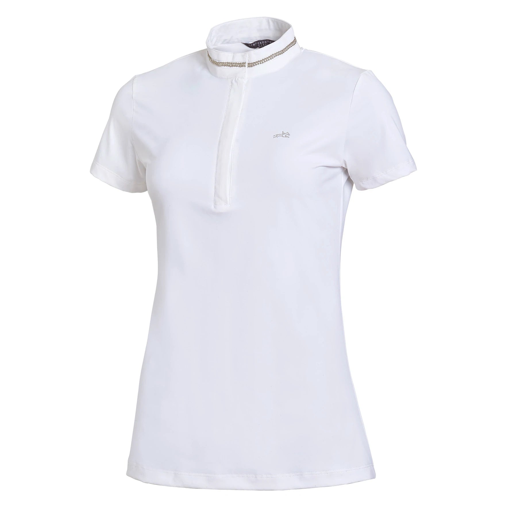 Schockemöhle Clea Ladies Competition Shirt - White/Silver | Equestrian Show Shirts | Malvern Saddlery