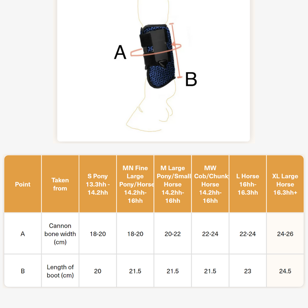 Equilibrium Boot Size Chart | Malvern Saddlery