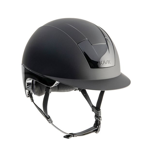 KASK Kooki Equestrian Helmet, Black Matte, side-front view | Malvern Saddlery