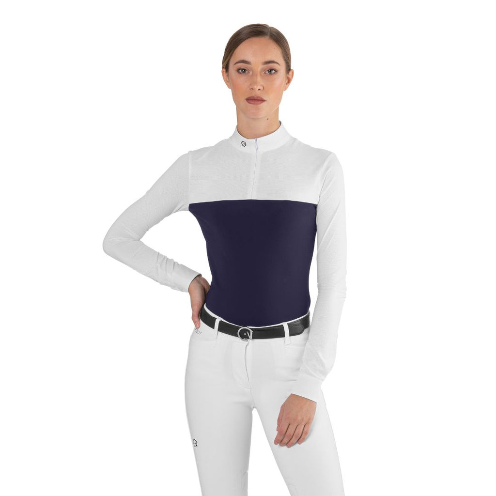 EGO7 Quarter zip Mesh Ladies Show Shirt - Navy | Malvern Saddlery