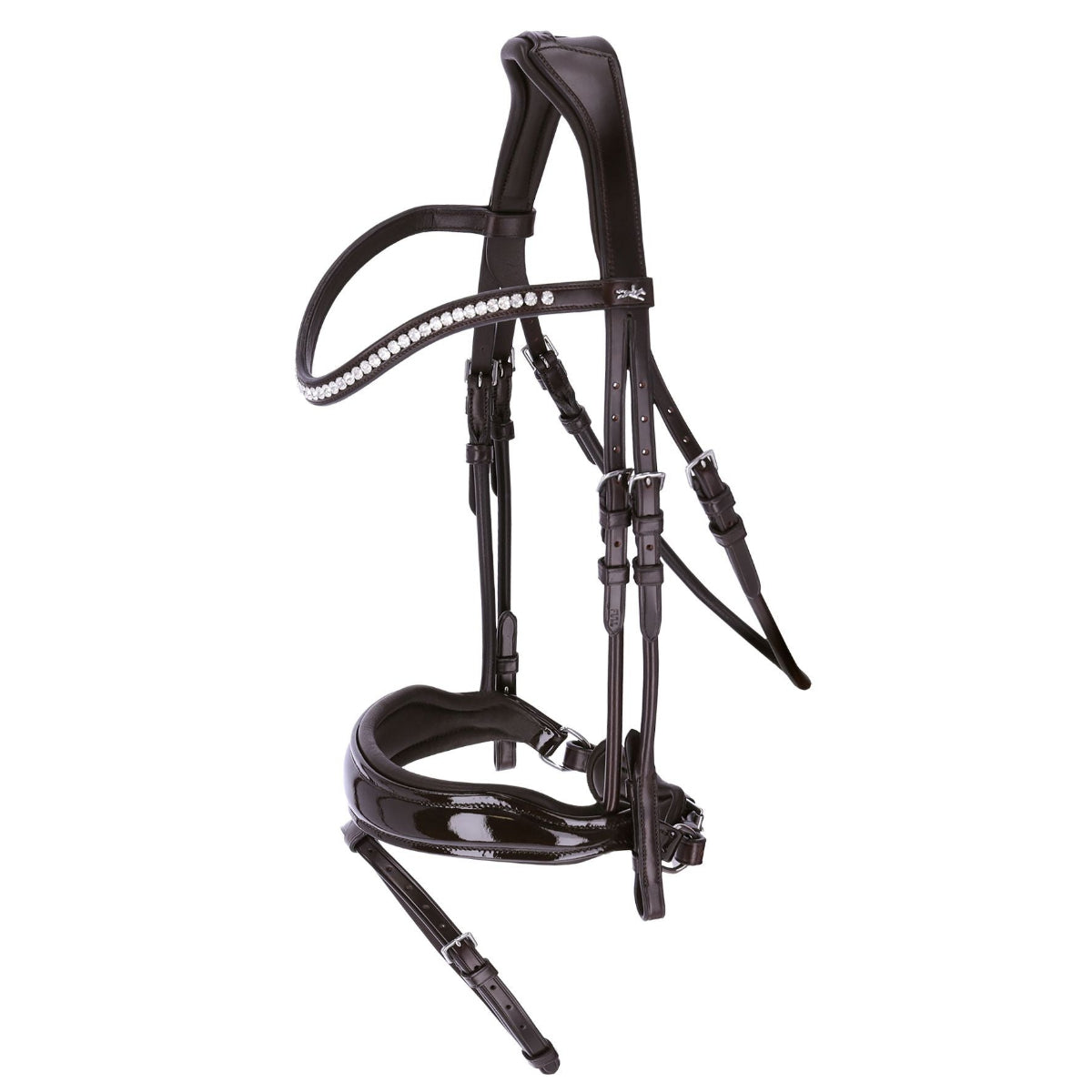 Schockemoehle Malibu Dressage Bridle - espresso patent leather  | Malvern Saddlery