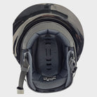 GPA First Lady Global TLS Equestrian Helmet - Glossy Black; view from below of inner liner in shell | Wide Brim Helmets | Malvern Saddlery