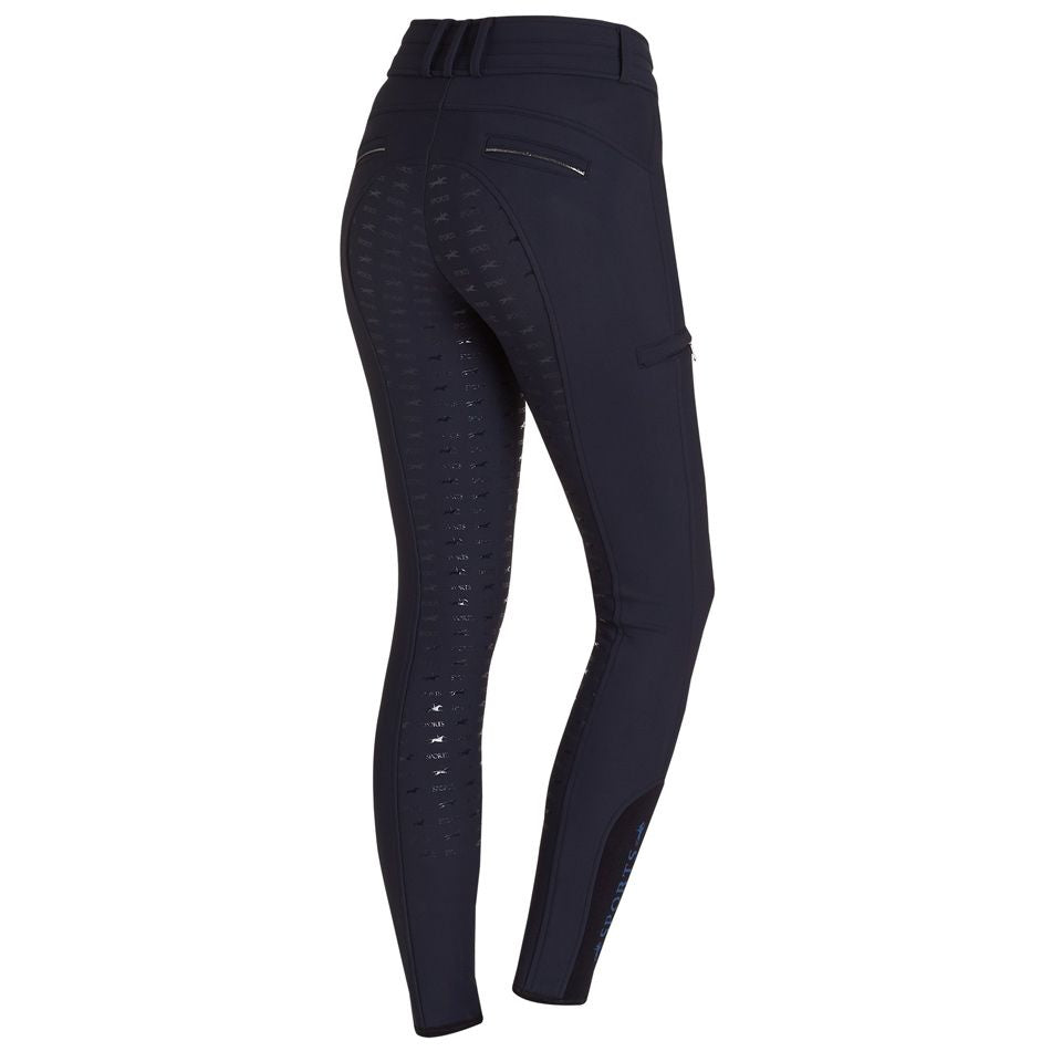 Schockemoehle Ladies Winter Heather Breech - Navy; back view | Full Seat Breeches | Malvern Saddlery