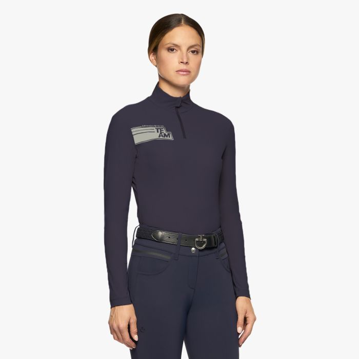 Cavalleria Toscana Team Quarter Zip Training Shirt - Navy | Malvern Saddlery