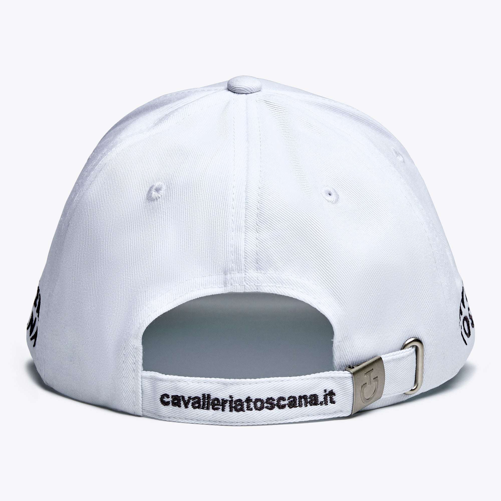 Cavalleria Toscana logo baseball cap, white back view | Rider Accessories | Malvern Saddlery