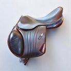 Equipe EK Go Consignment Saddle - Size 17.5 in / Med+1 +.05 - Brown with Blue Piping | Malvern Saddlery