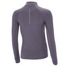 Schockemöhle Winter Page Style Shirt - Gray [dusty chocolate] - quarter zip ladies training layer, back view on white background | Malvern Saddlery