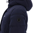 Schockemöhle Kyra Quilted Parka - Deep Night Blue, left shoulder detail | Malvern Saddlery