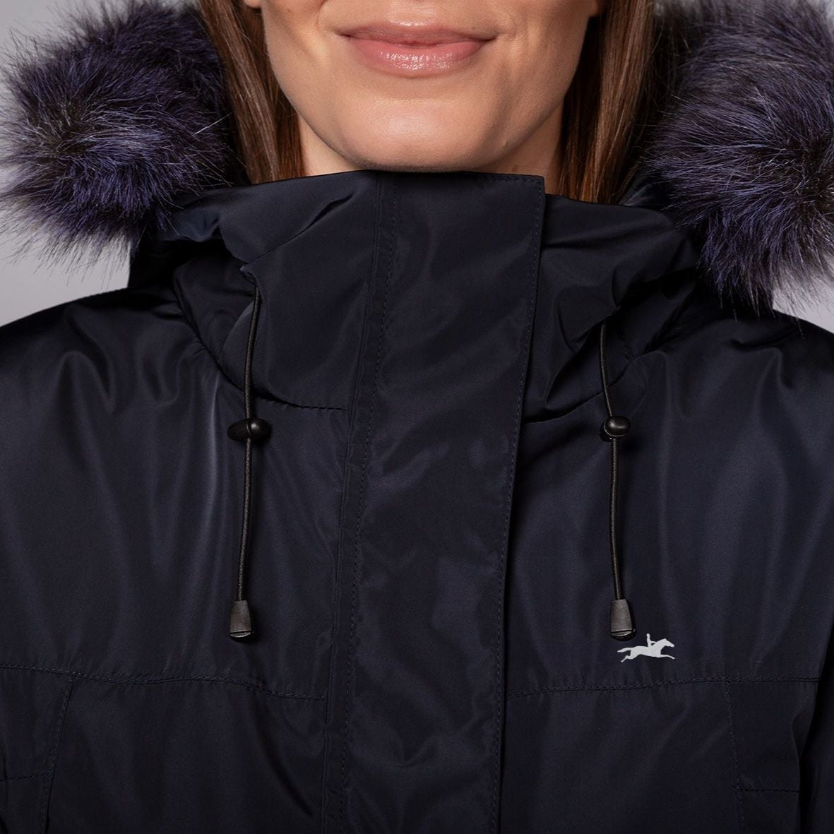 Schockemöhle Daisy Parka - Deep Night, neck collar detail | Malvern Saddlery