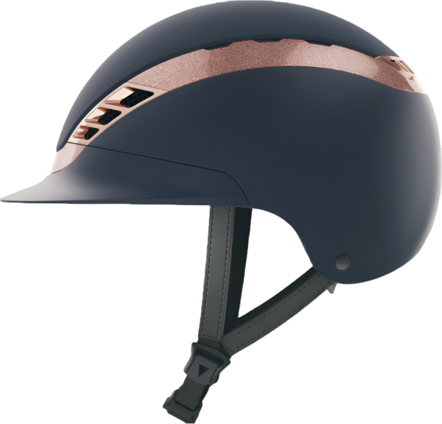 Abus Pikeur AirLuxe Supreme Helmet - Navy/Rose Gold, SV | Malvern Saddlery