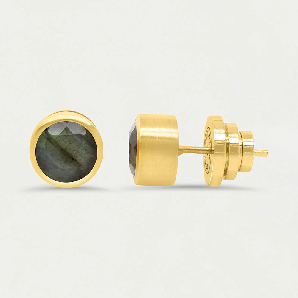 Dean Davidson Signature Midi Studs - Gold, Labradorite | Malvern Saddlery