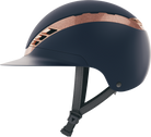 Abus Pikeur AirLuxe Supreme Helmet - Navy/Rose Gold, Long Visor | Malvern Saddlery