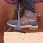 Moretta Vittoria XGrip Short Boots - Brown, shown with foot in stirrup | Malvern Saddlery