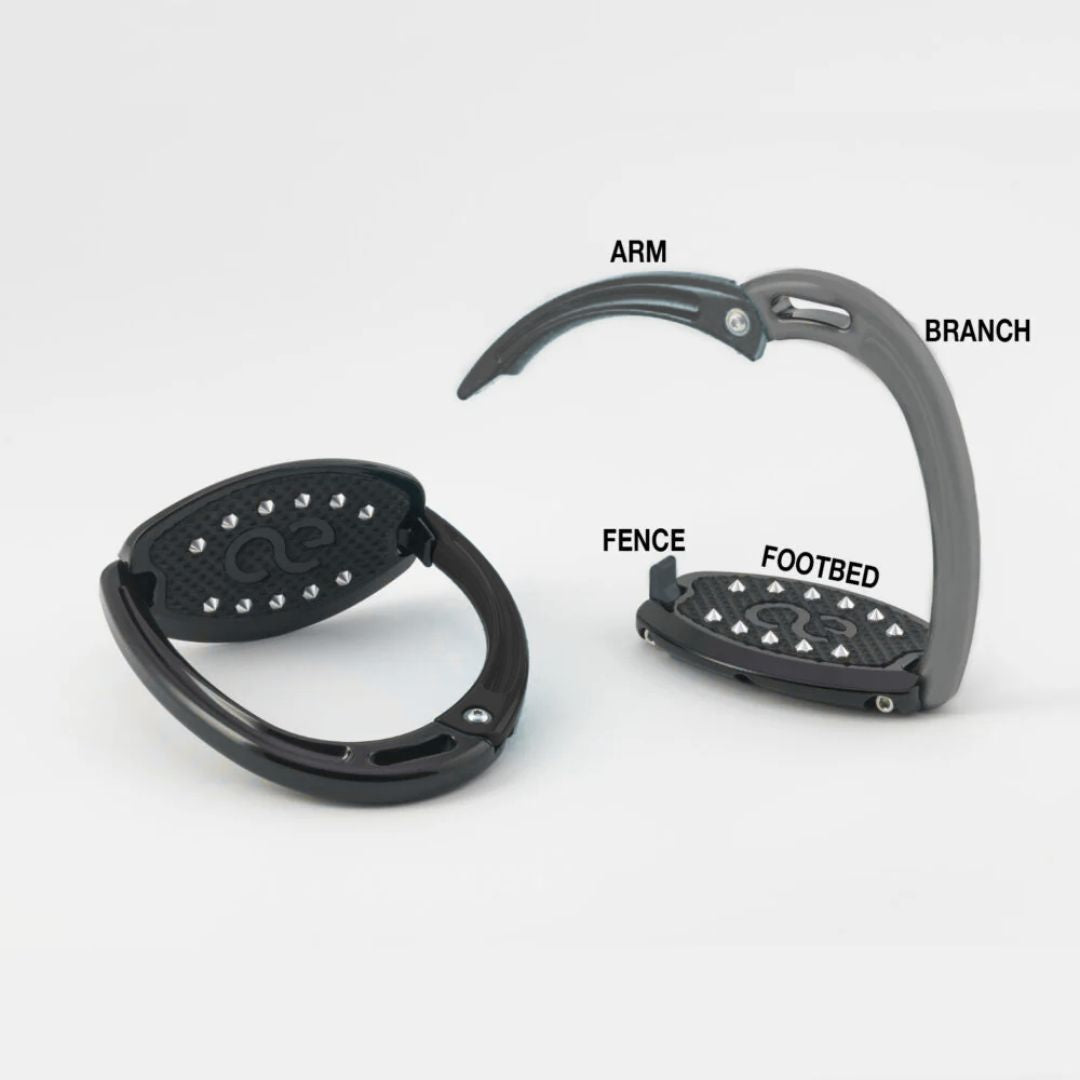 American Equus Elite Escape Slant Safety Stirrups - Black | Malvern Saddlery