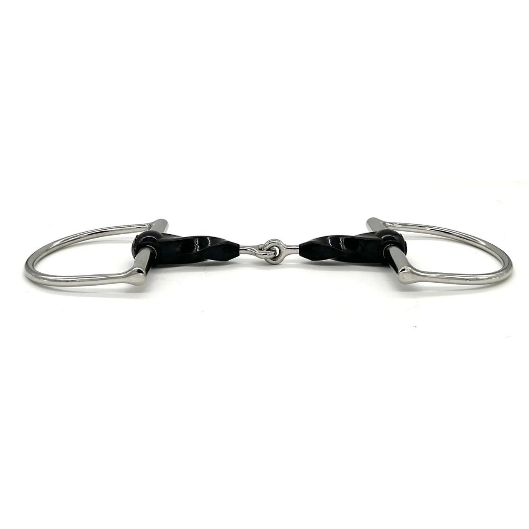 AJR Sport Rubber Twist D Horse Bit on white backgrouond | Malvern Saddlery