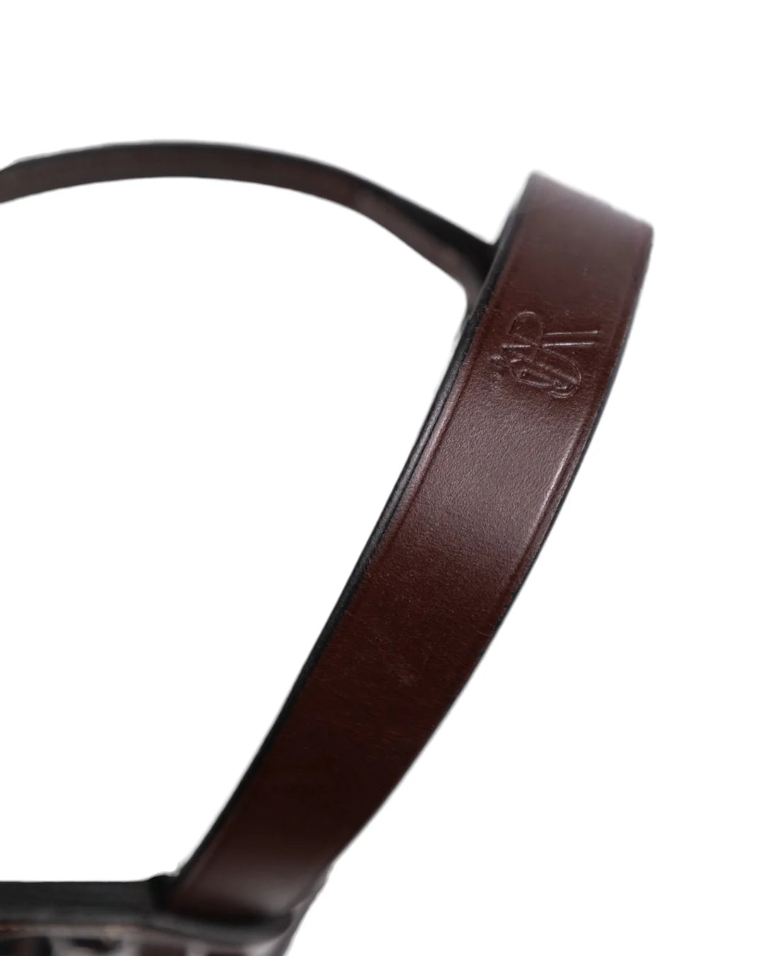 AJR Sport Wide Nose Hunter Bridle - Brown - Head band detail | Malvern Saddlery