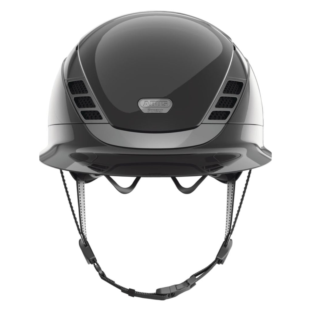 Abus Pikeur Alrluxe Chrome Shiny Long Visor (LV) Helmet -Black | Malvern Saddlery