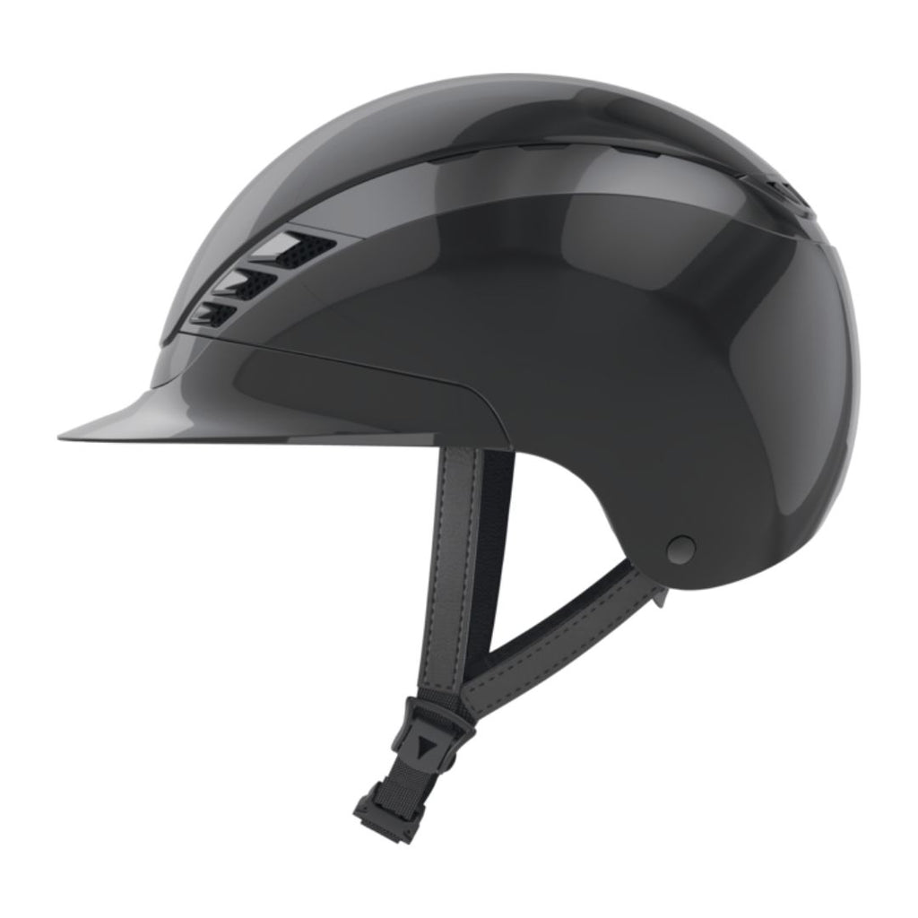 Abus Pikeur Alrluxe Chrome Shiny Short Visor (SV) Helmet -Black | Malvern Saddlery