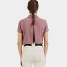 Horse Pilot Ariia Polo Shirt - Dk Pink, back view on model | Malvern Saddlery