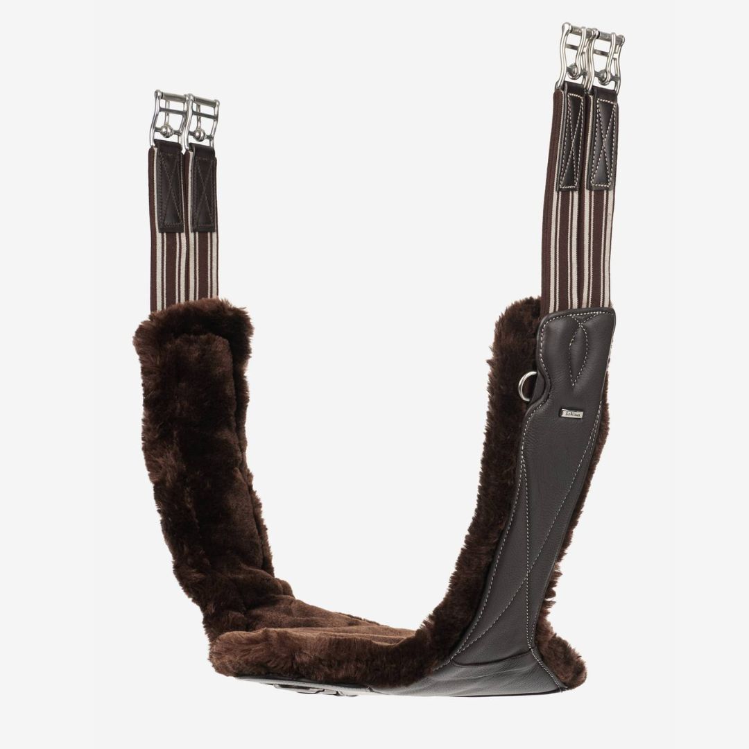 LeMieux Arika Simuwool Contoured Long Stud Girth - Brown | Malvern Saddlery