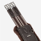 LeMieux Arika Simuwool Contoured Long Stud Girth - Brown, buckle detail | Malvern Saddlery