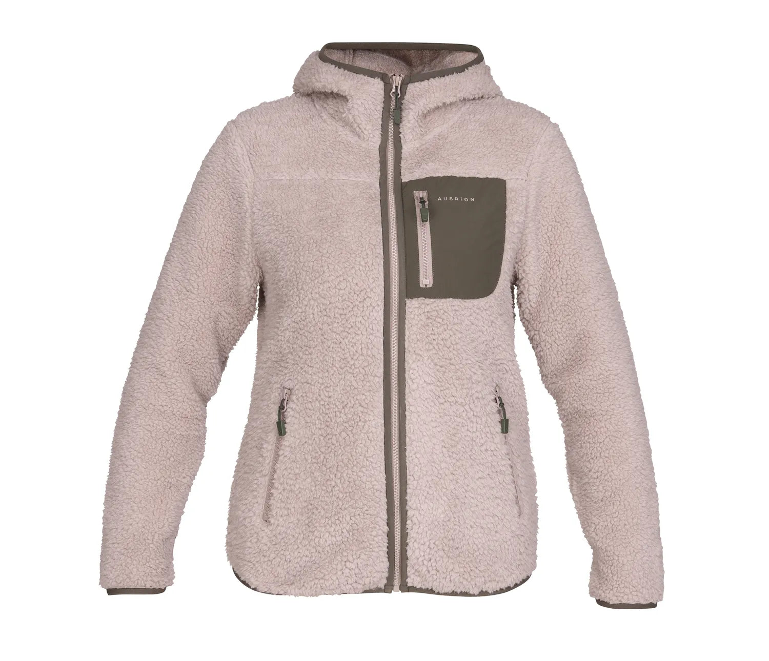 Aubrion Curly Fleece Zip Jacket - Taupe | Malvern Saddlery